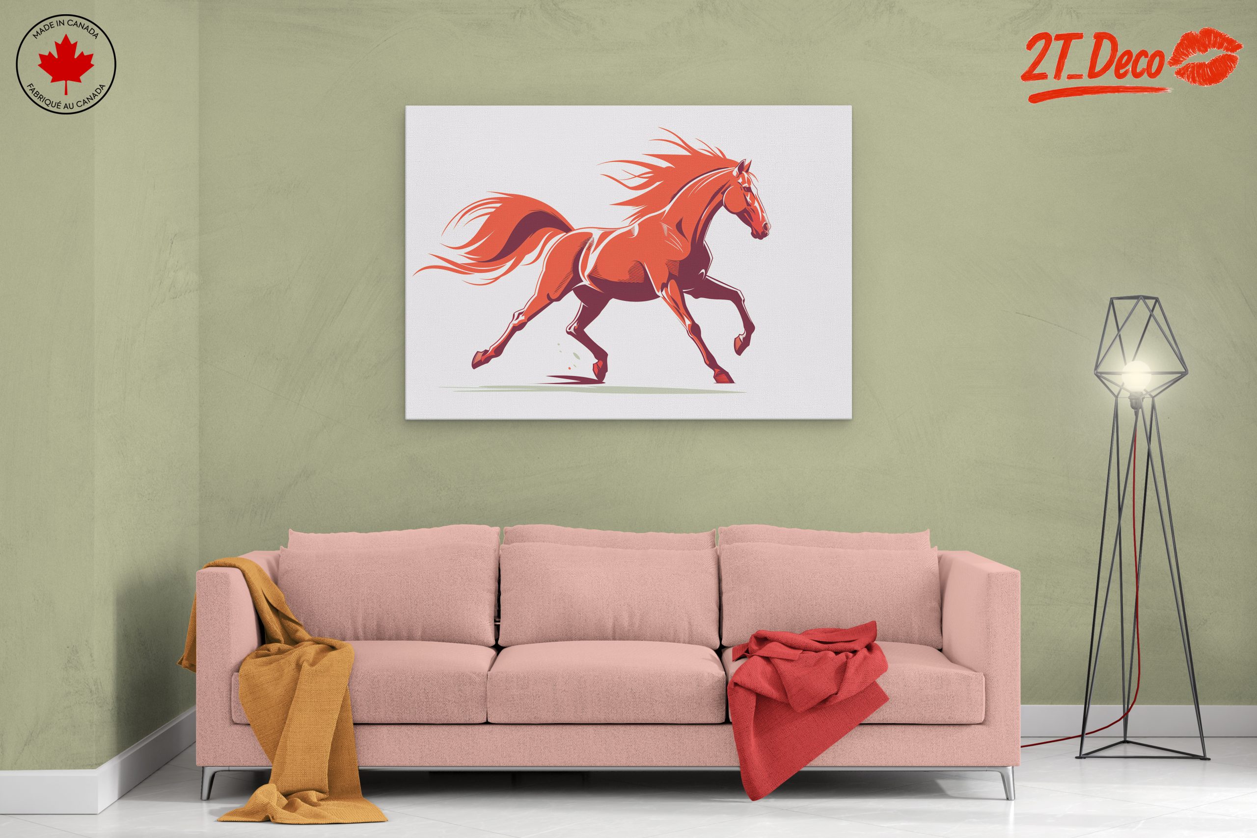 Stylized Red Horse Art - Image 2