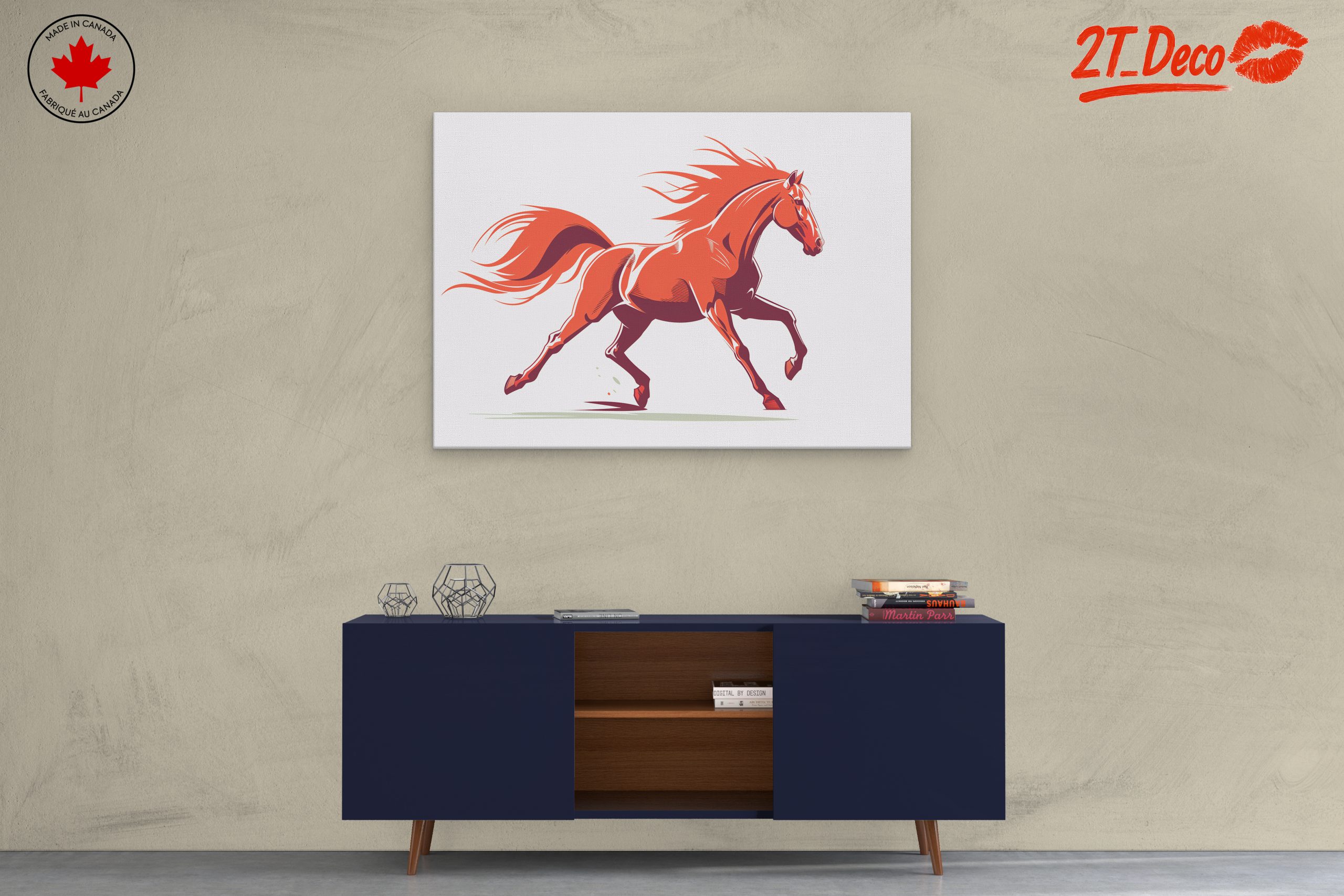 Stylized Red Horse Art - Image 3