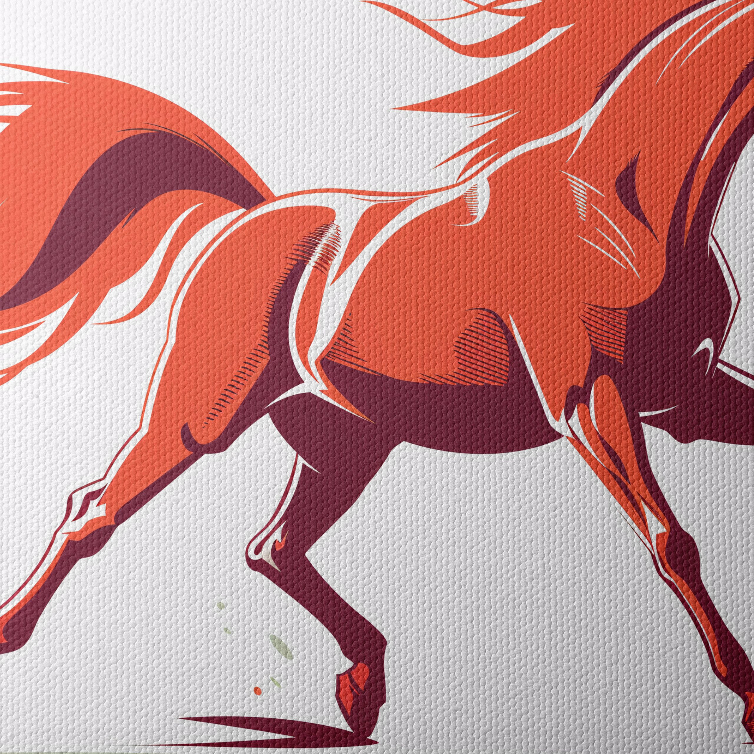 Stylized Red Horse Art - Image 4