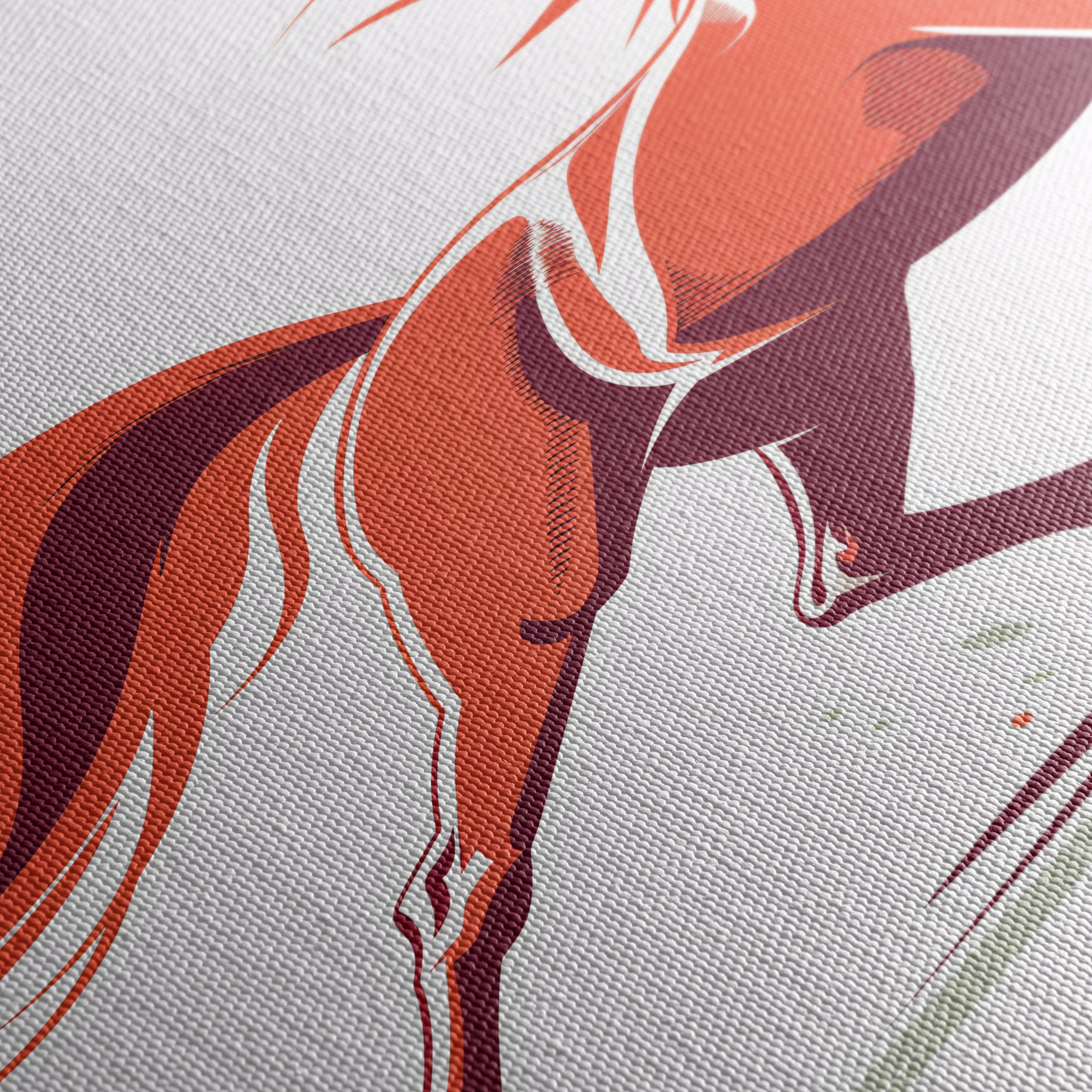 Stylized Red Horse Art - Image 5