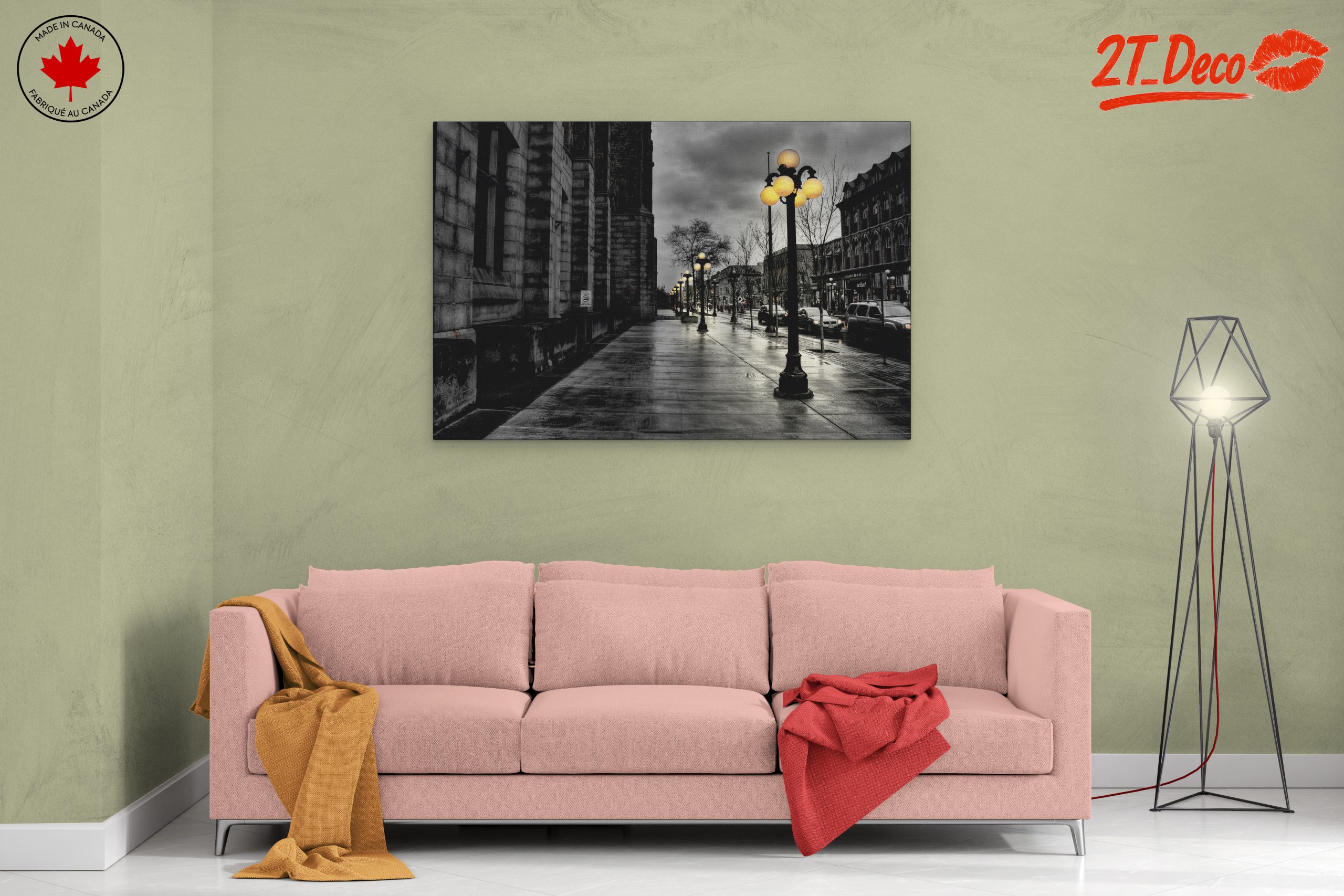 Urban Nightscape with Lamp Posts - Image 2