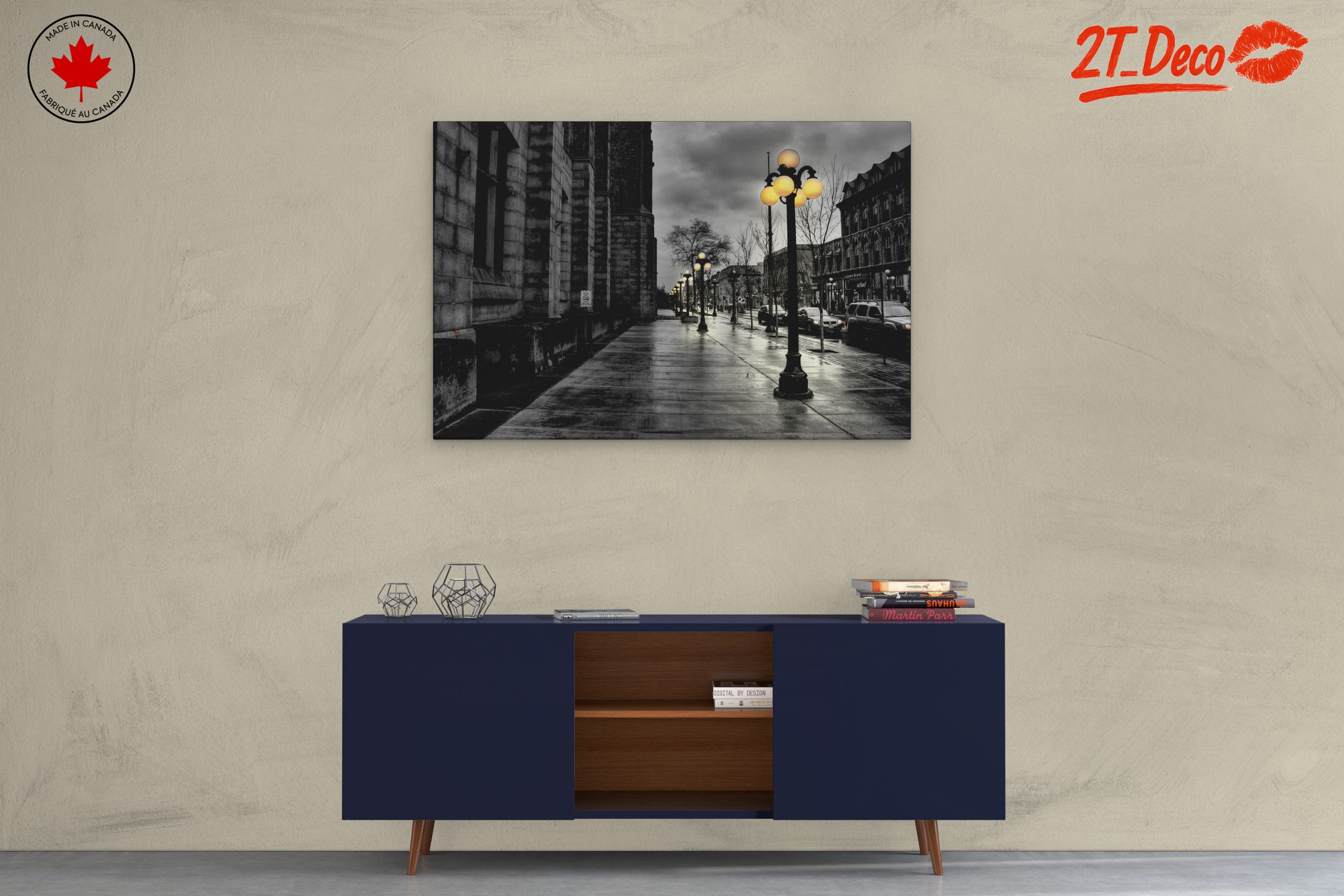 Urban Nightscape with Lamp Posts - Image 3