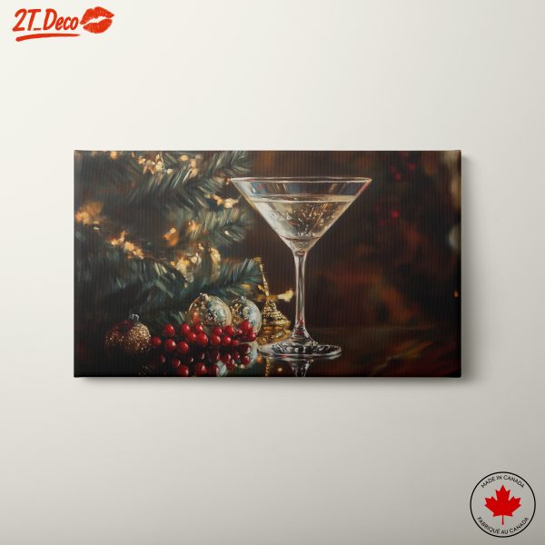 Elegant Cocktail with Christmas Decorations