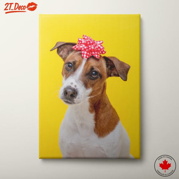 Playful Dog Portrait with Bow
