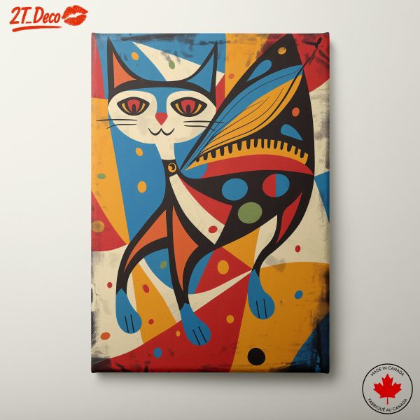 Colorful Whimsical Cat Illustration