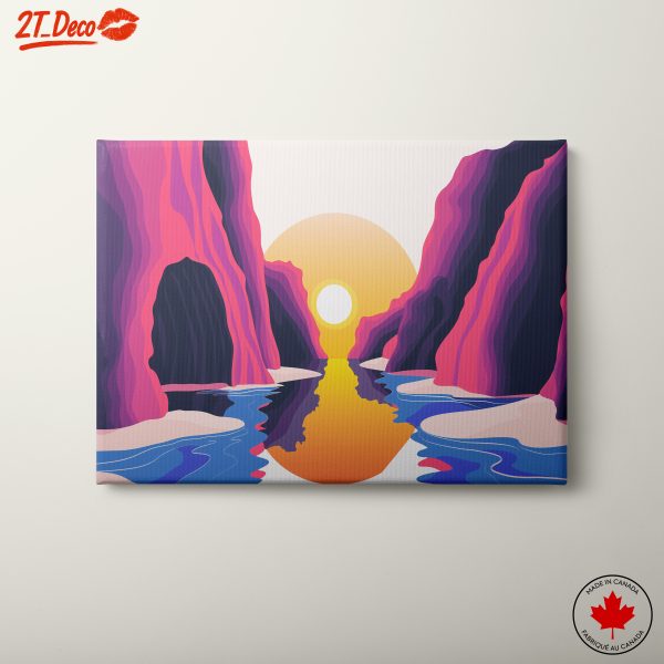 Vibrant Abstract Landscape with Sunset
