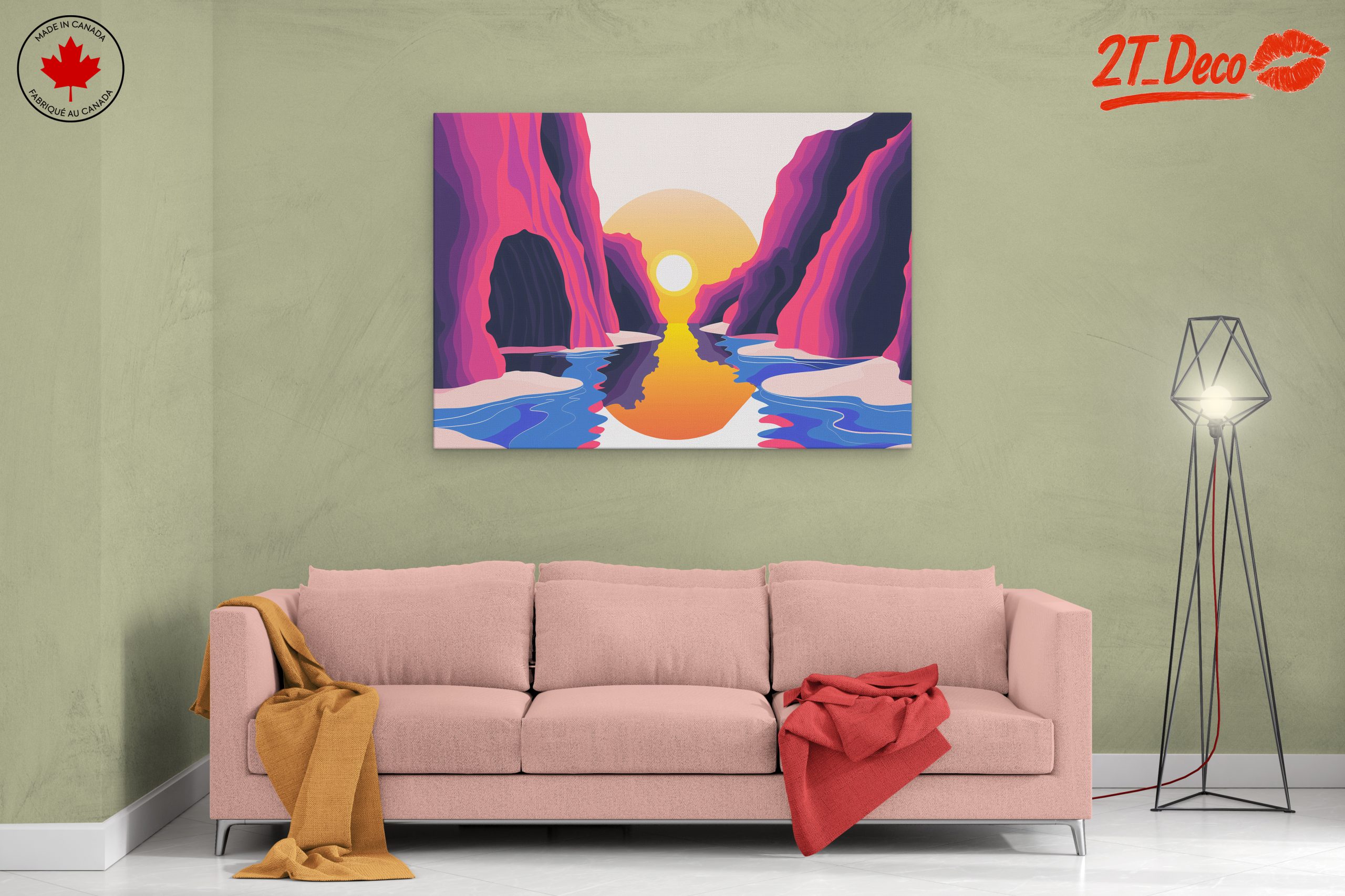 Vibrant Abstract Landscape with Sunset - Image 2