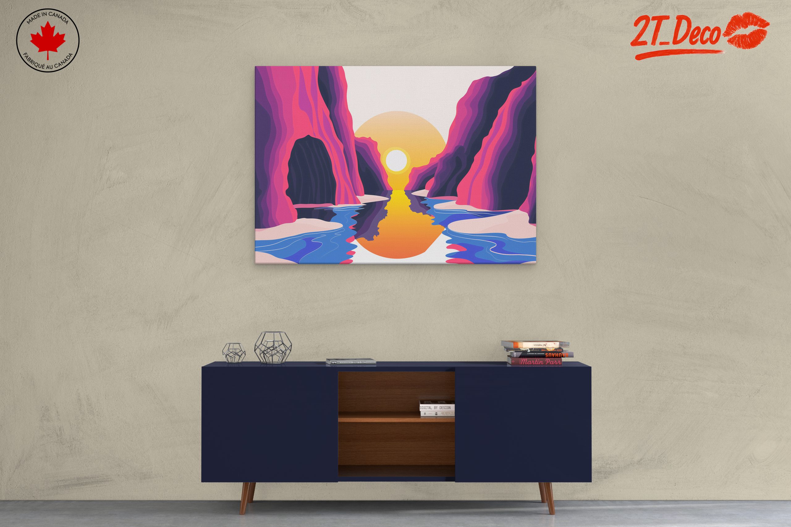 Vibrant Abstract Landscape with Sunset - Image 3