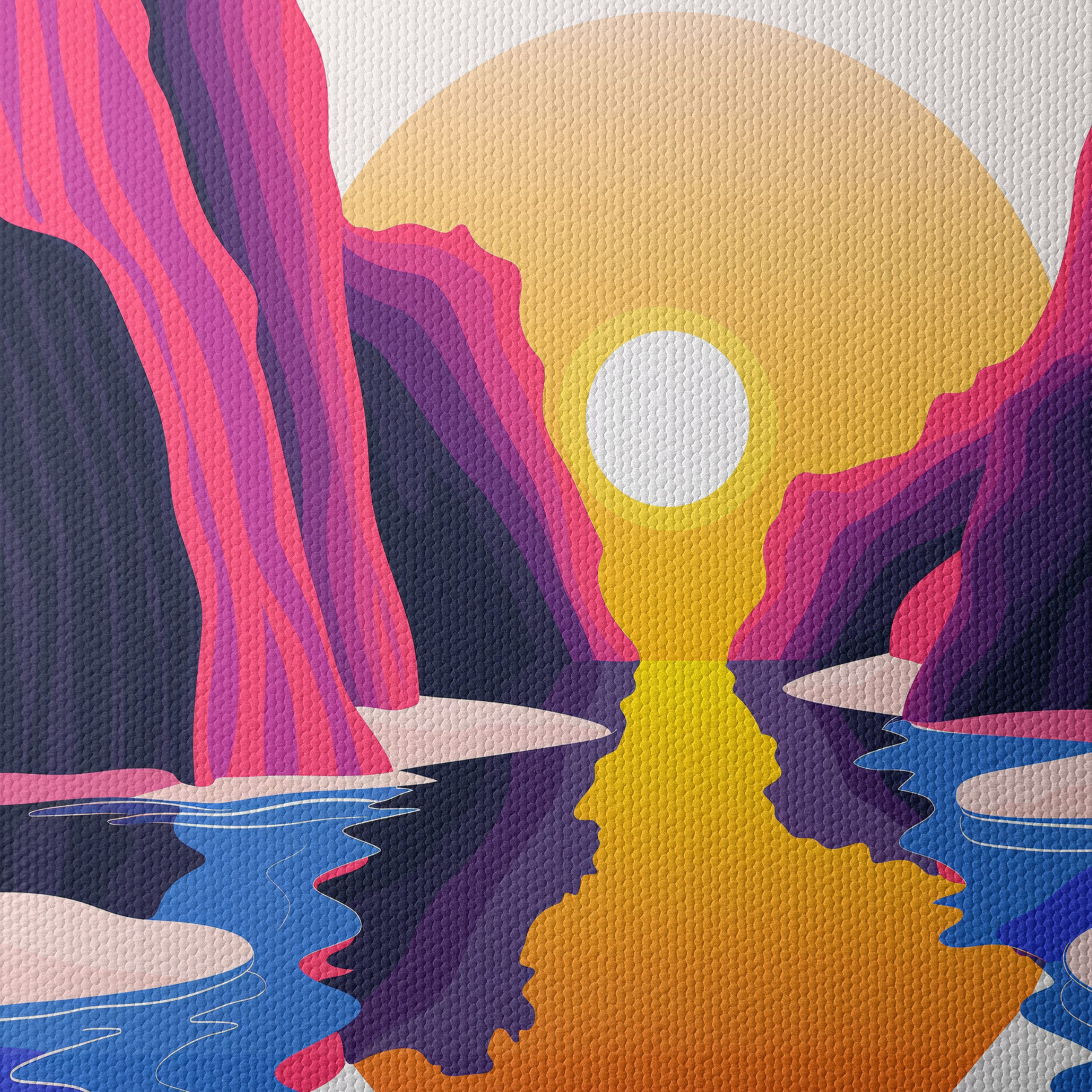 Vibrant Abstract Landscape with Sunset - Image 4