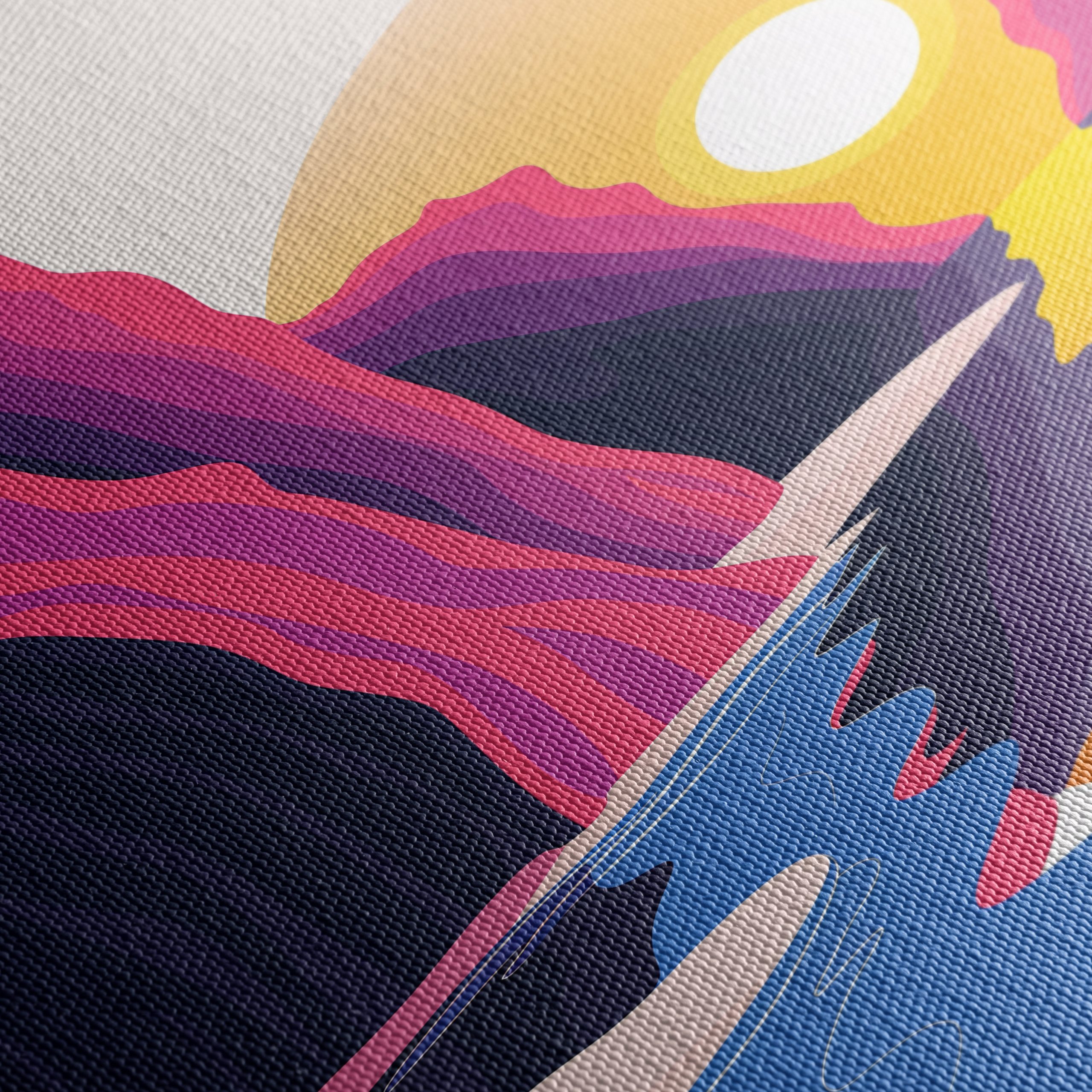 Vibrant Abstract Landscape with Sunset - Image 5