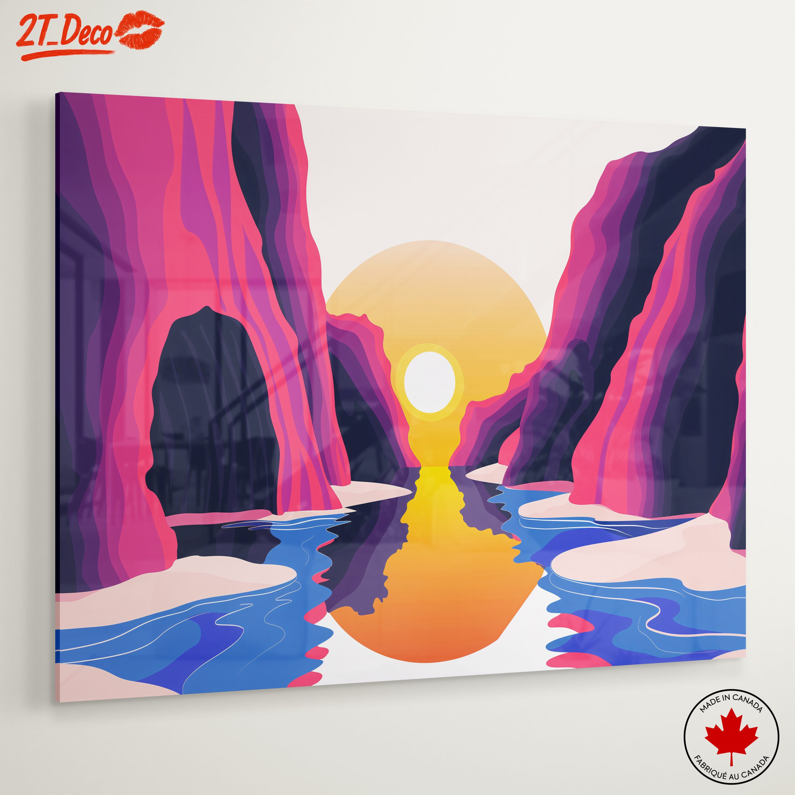 Vibrant Abstract Landscape with Sunset - Image 6