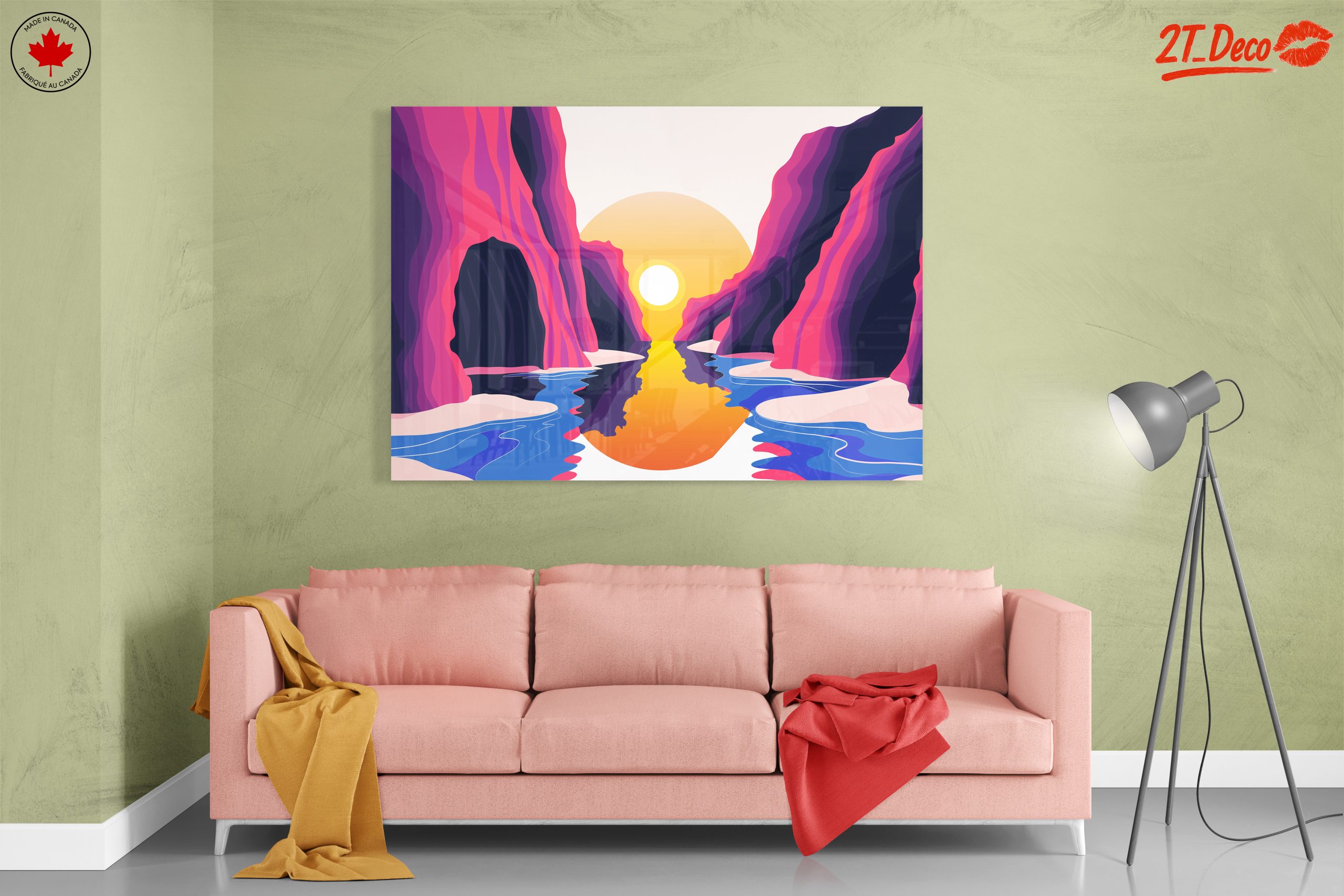 Vibrant Abstract Landscape with Sunset - Image 7