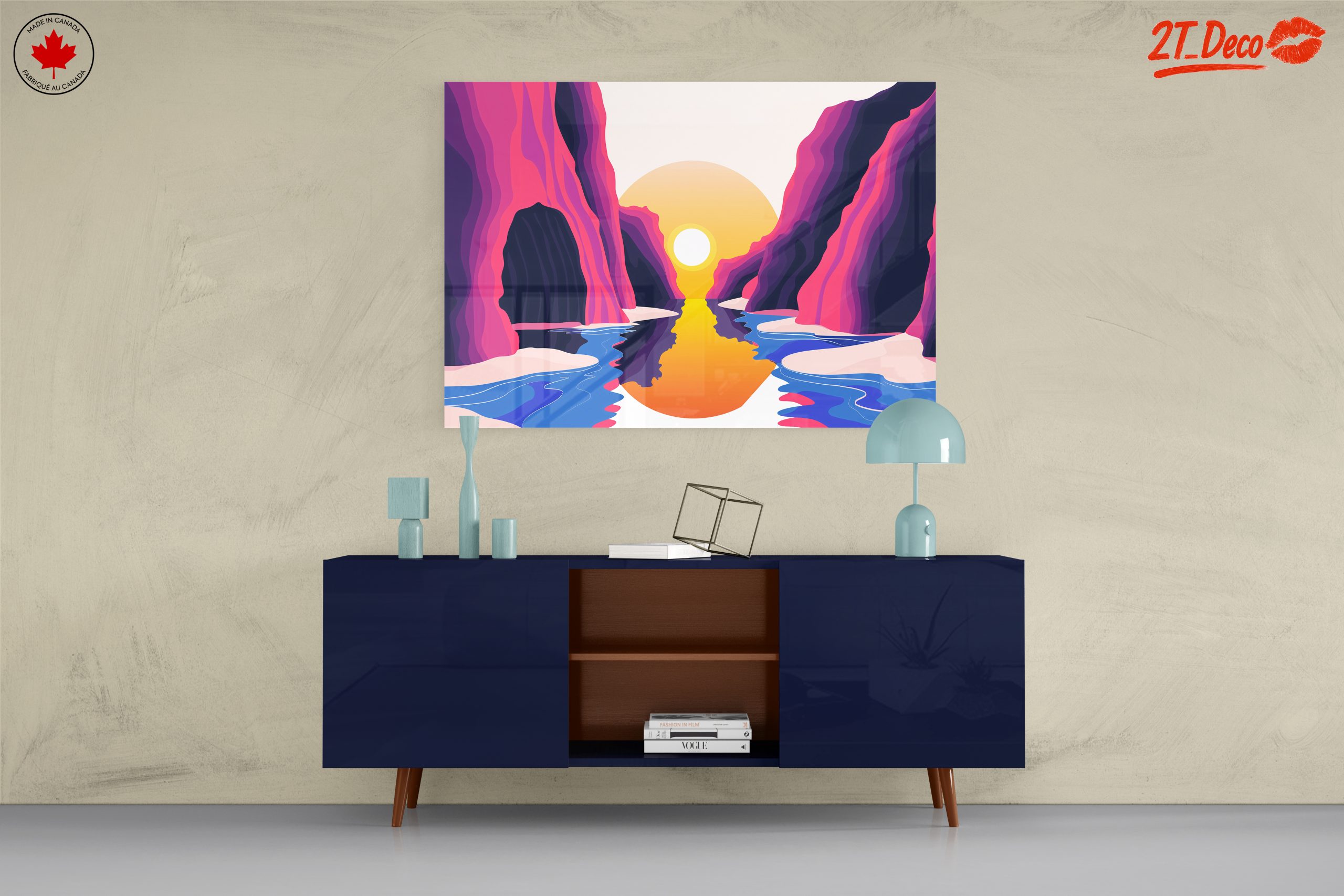 Vibrant Abstract Landscape with Sunset - Image 8