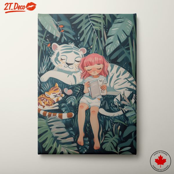 Whimsical Animals and Child Reading