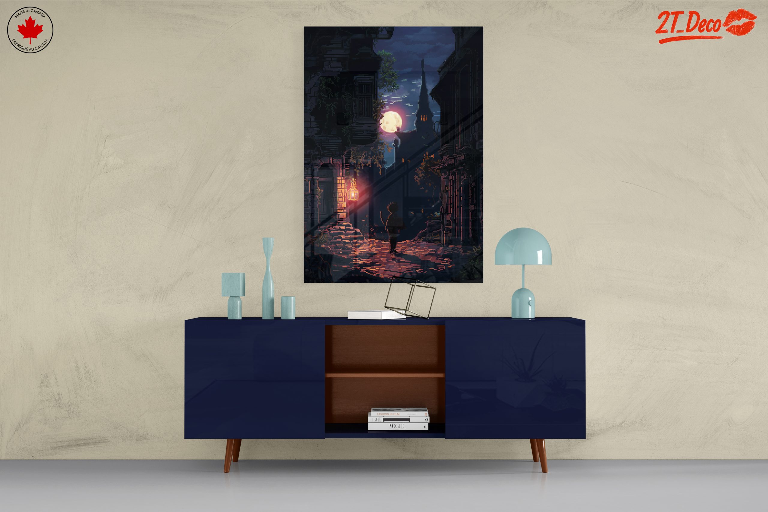 Dreamy Abstract Moonlit Street Art - Image 8