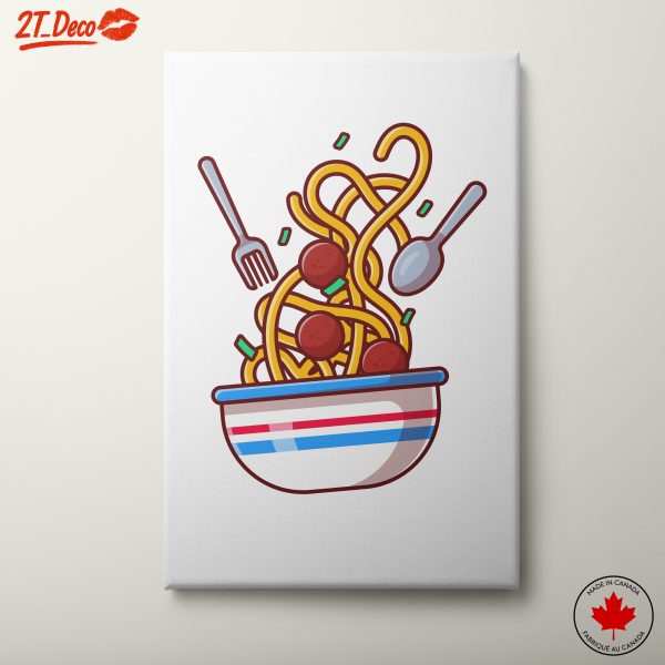Abstract Spaghetti And Meatballs Artwork