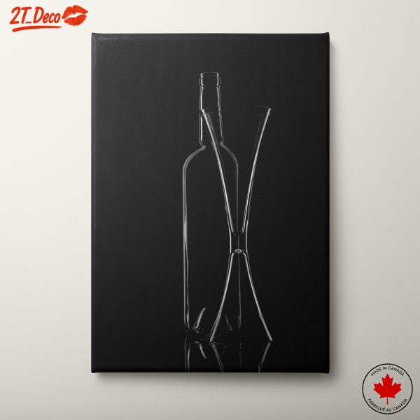 Elegant Wine Bottle and Glass Art