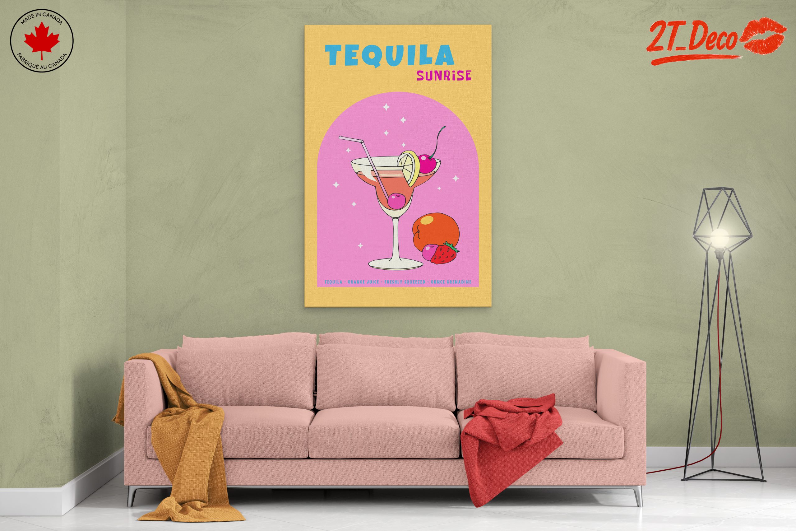 Tequila Sunrise Cocktail Art - Image 2