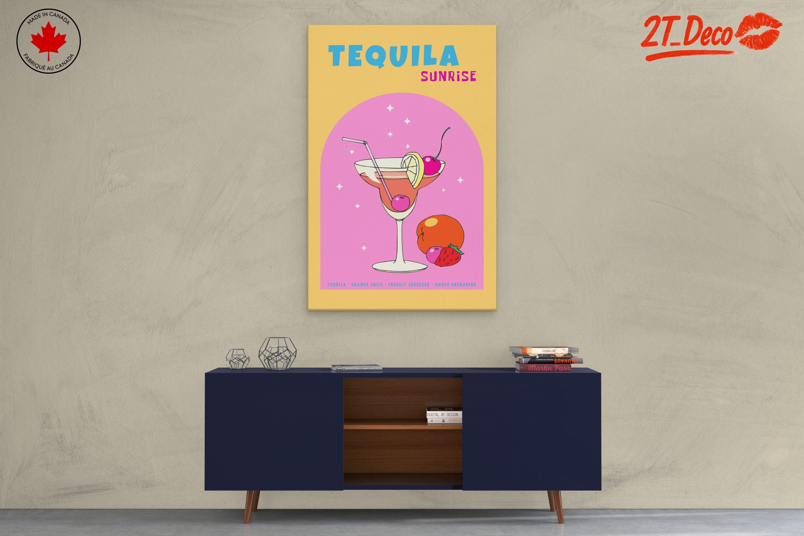Tequila Sunrise Cocktail Art - Image 3