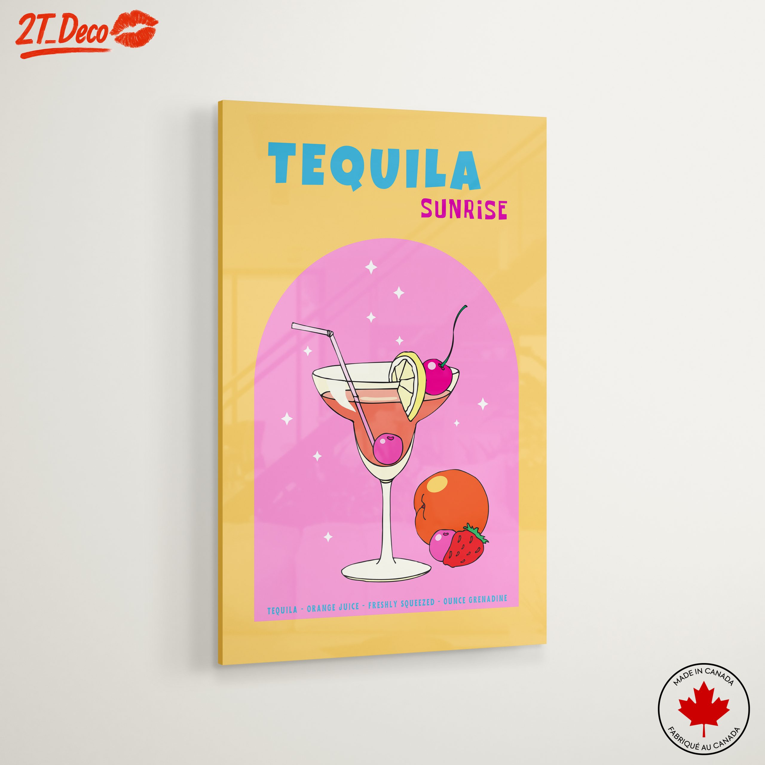 Tequila Sunrise Cocktail Art - Image 6