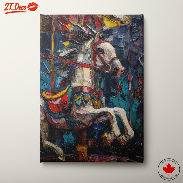 Colorful Horse Carousel Art
