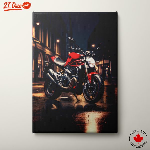 Stylish Motorcycle Night Scene Art