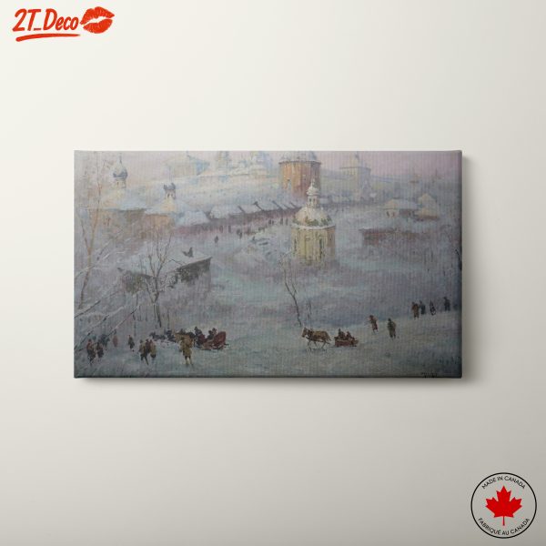 Winter Landscape with Snowy Village