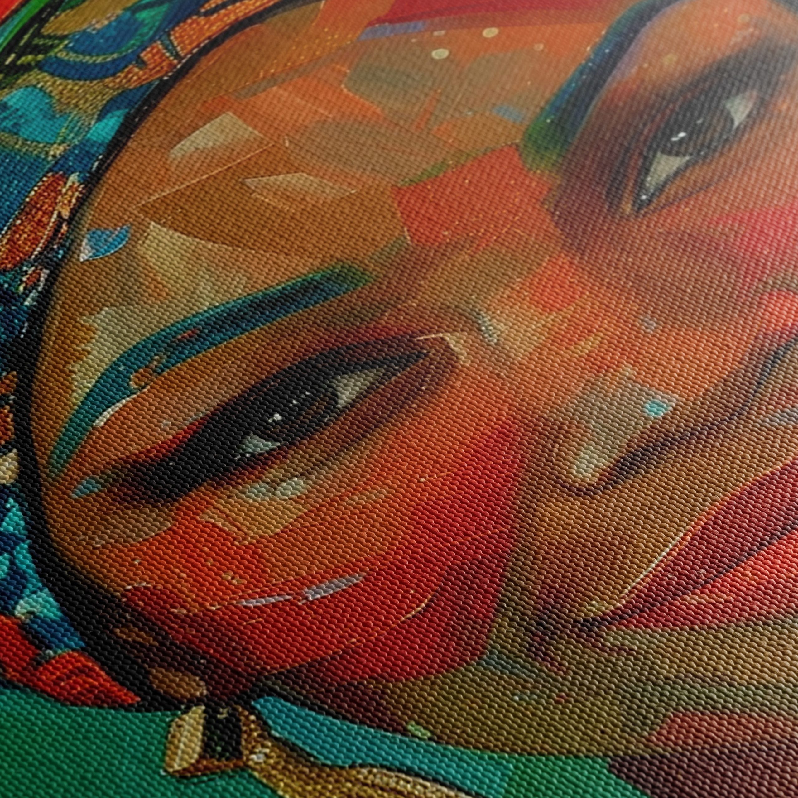 Vibrant Afro Art Portrait with Traditional Headwrap - Image 5