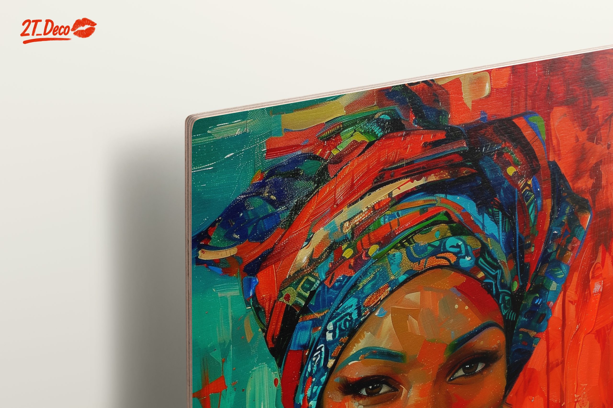 Vibrant Afro Art Portrait with Traditional Headwrap - Image 15