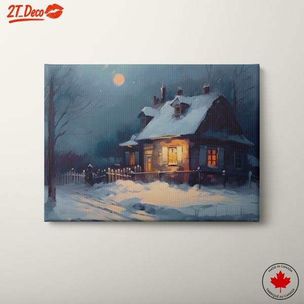 Enchanting Winter Landscape with Cozy House