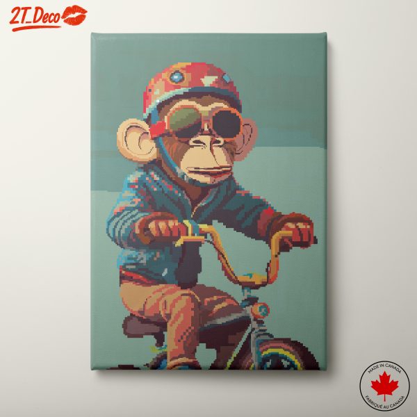 Playful Monkey Riding a Bicycle