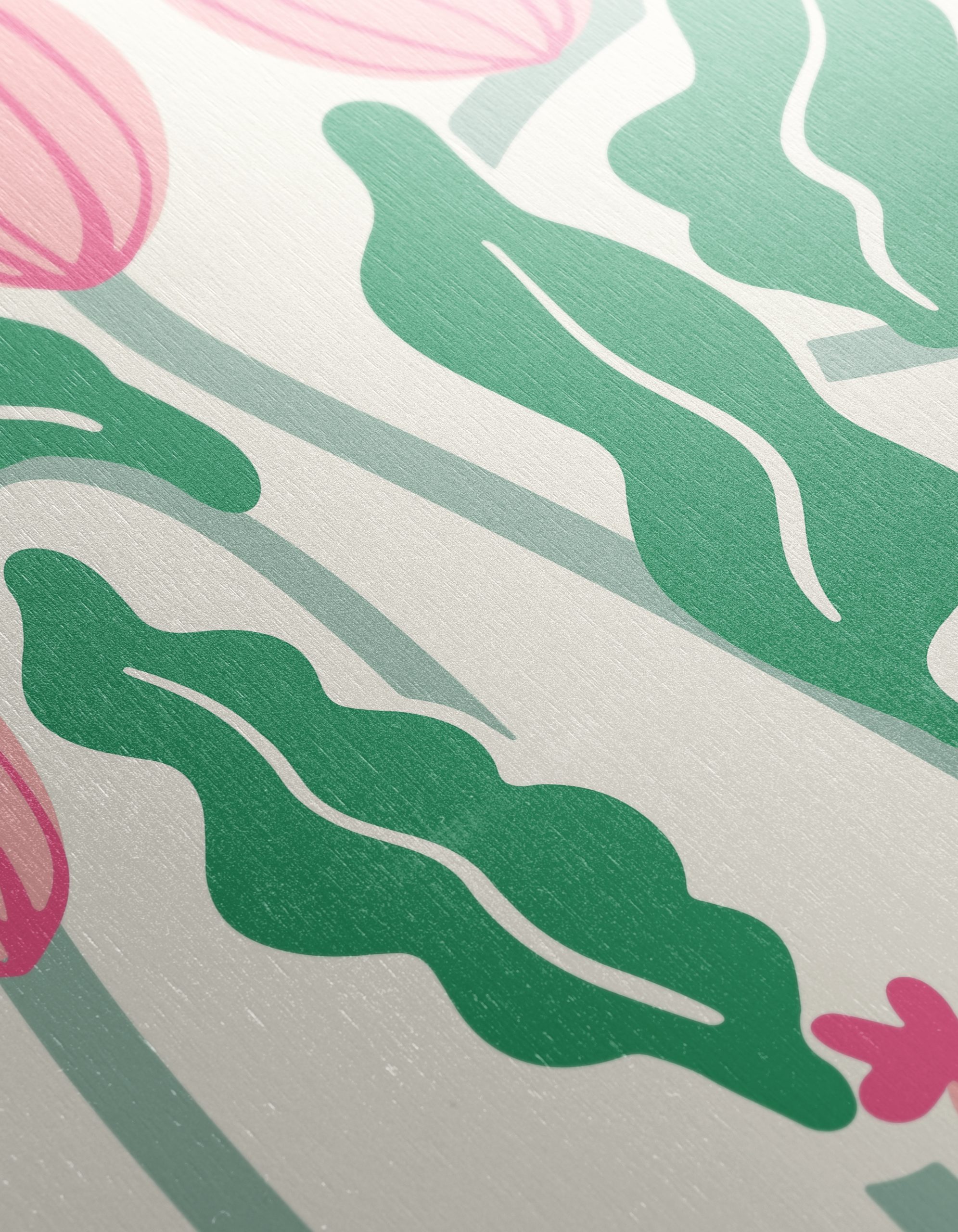 Stylized Floral Art with Pink and Green - Image 12