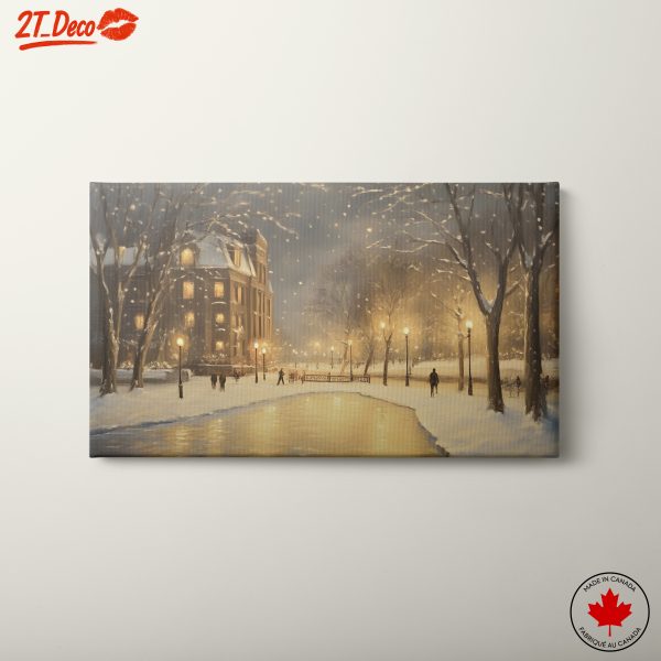 Winter Evening Landscape with Snow