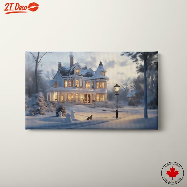 Charming Winter Landscape with Snow-Covered Home