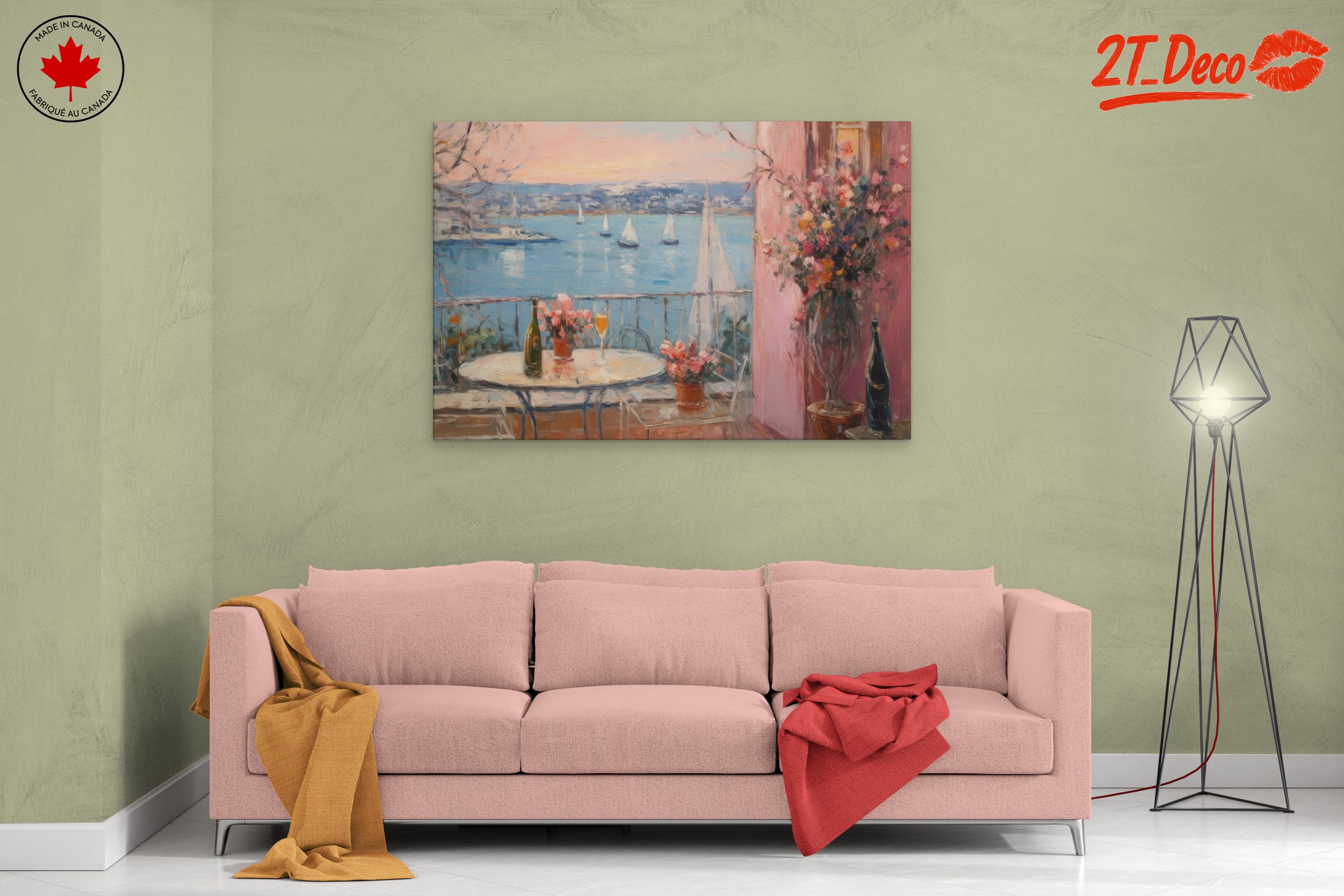 Serene Coastal View with Abstract Elements - Image 2