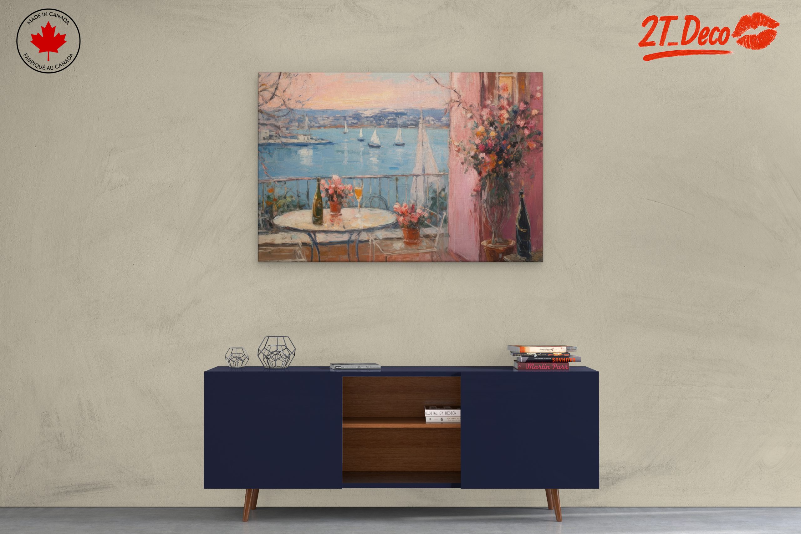 Serene Coastal View with Abstract Elements - Image 3