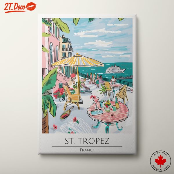 St. Tropez Coastal City Scene Art
