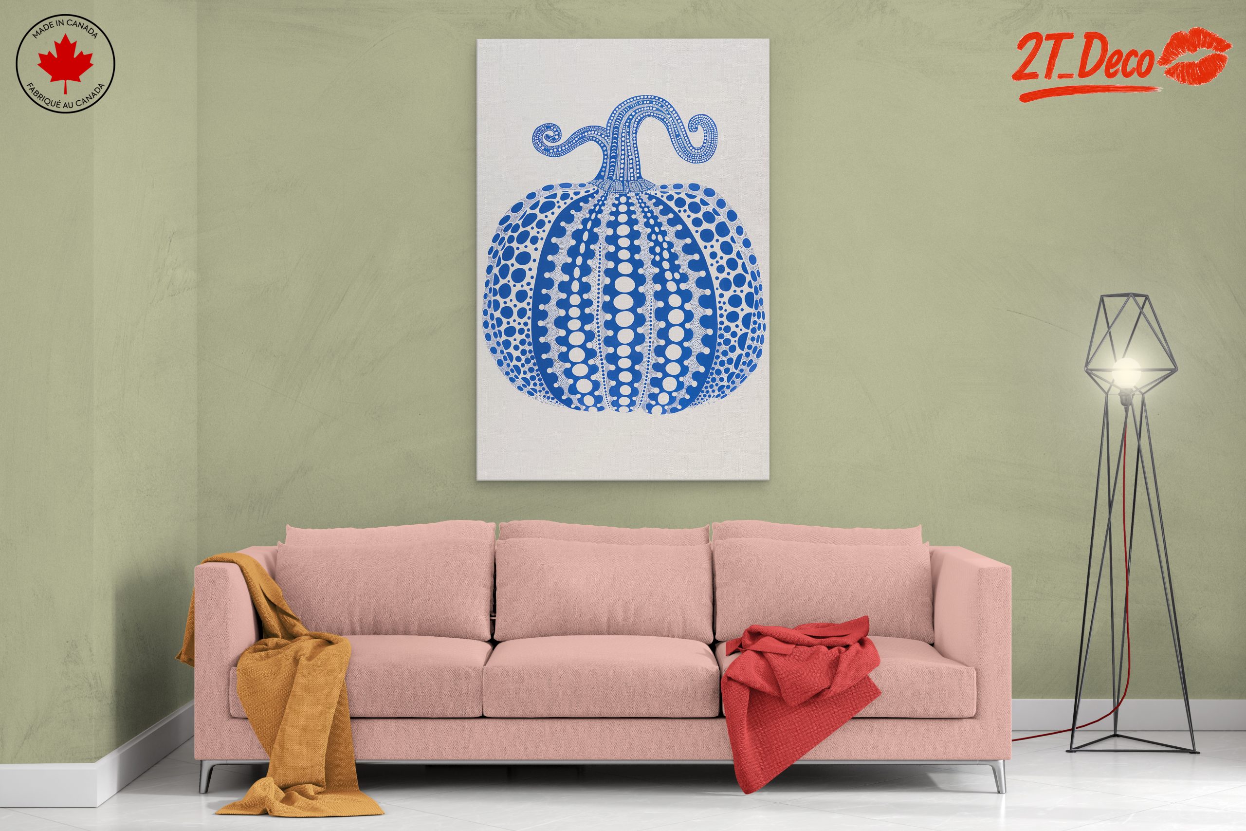 Stylized Blue Pumpkin Art - Image 2