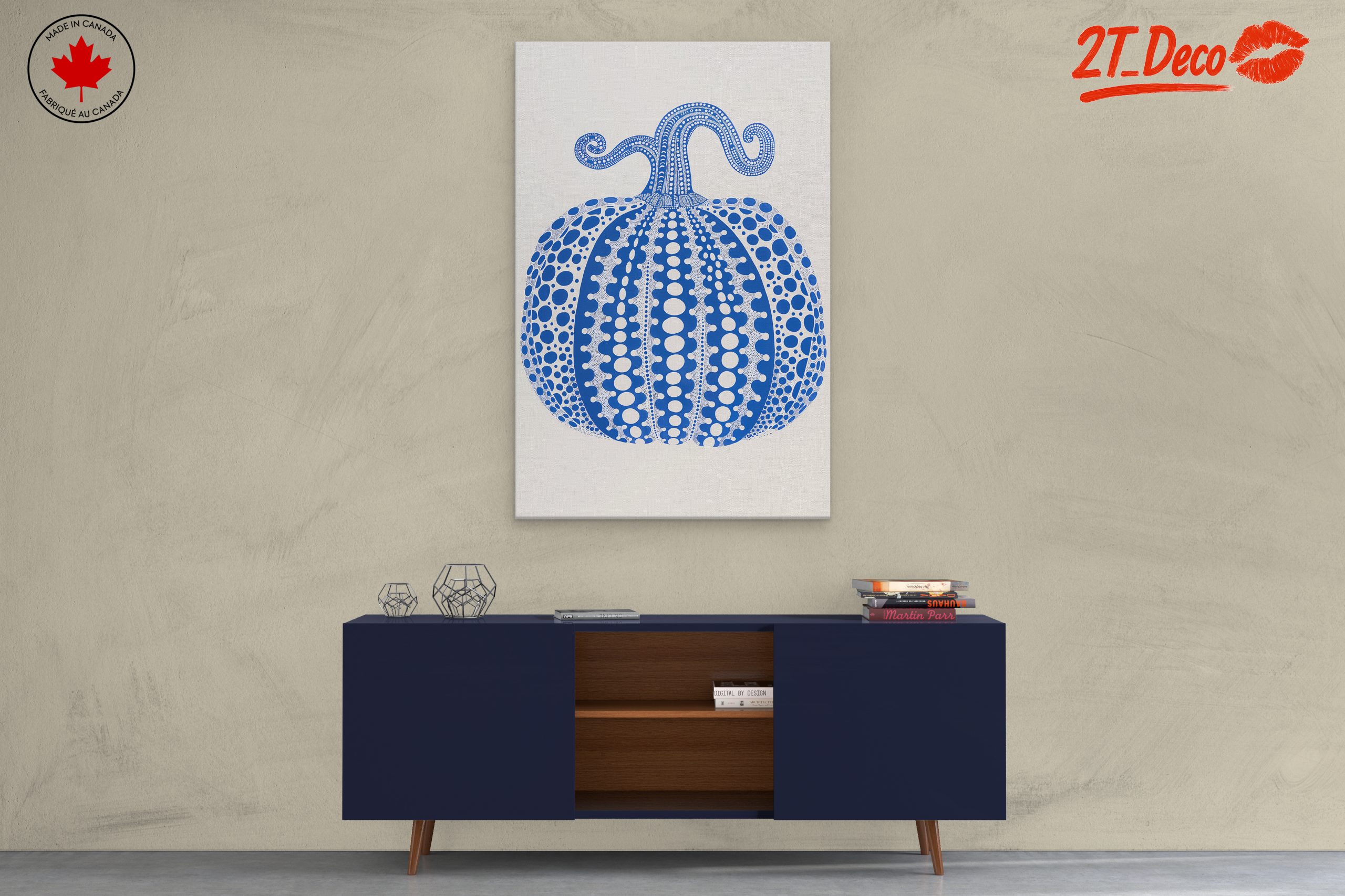 Stylized Blue Pumpkin Art - Image 3