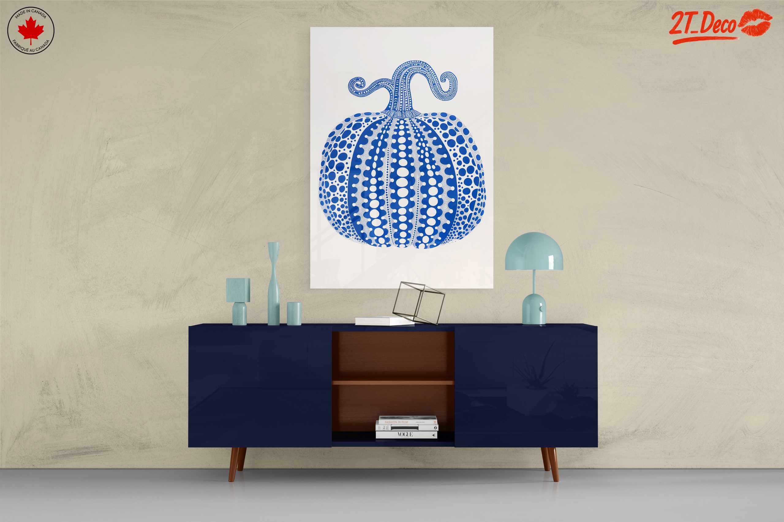 Stylized Blue Pumpkin Art - Image 8