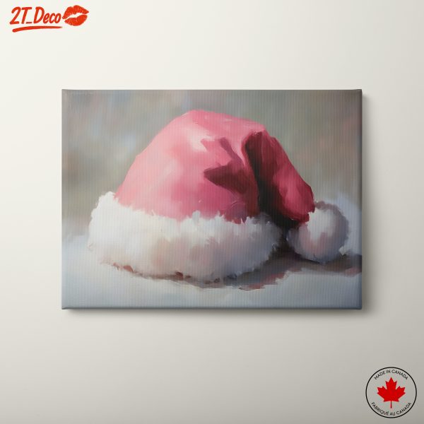 Festive Santa Hat Artwork for Holiday Decor