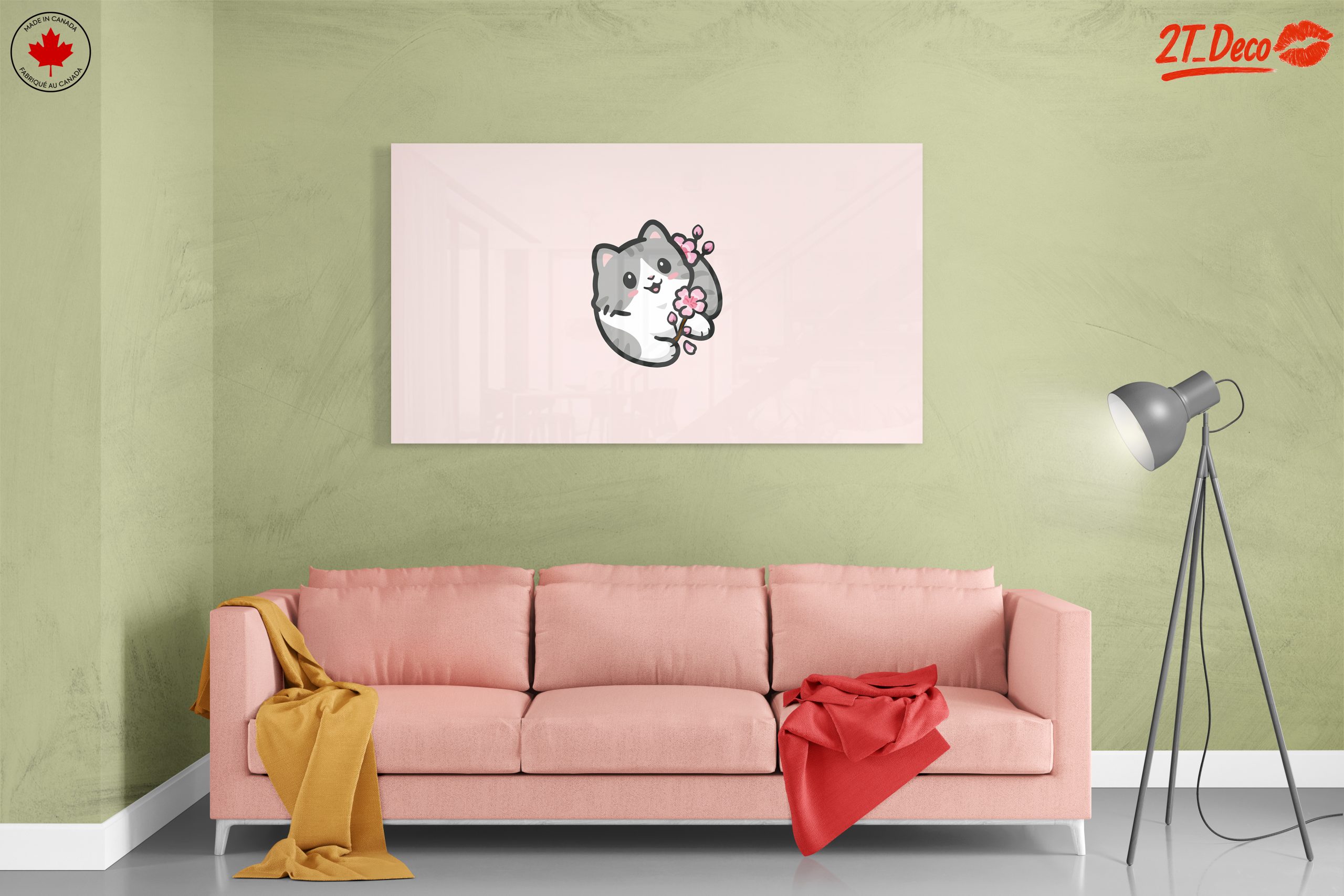Adorable Cat with Cherry Blossoms Illustration - Image 7