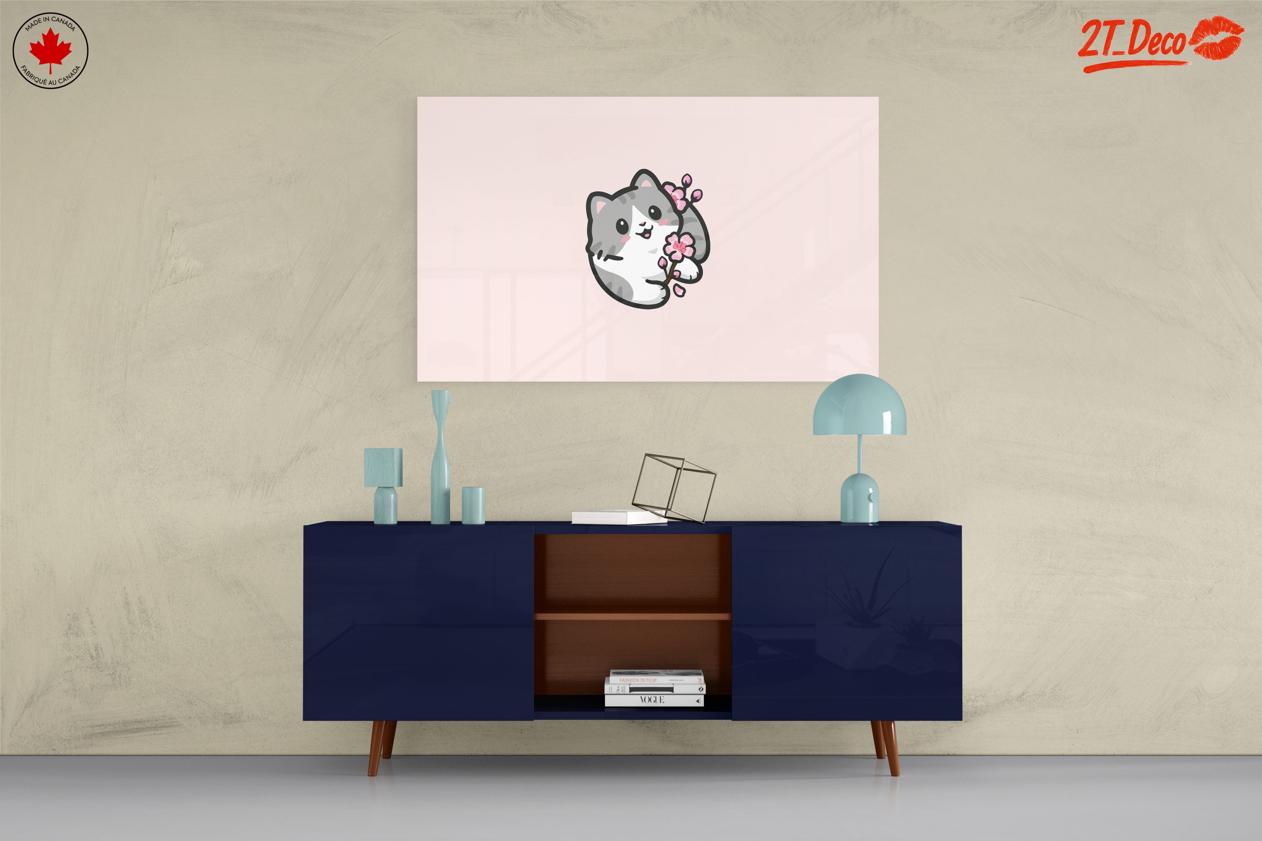 Adorable Cat with Cherry Blossoms Illustration - Image 8