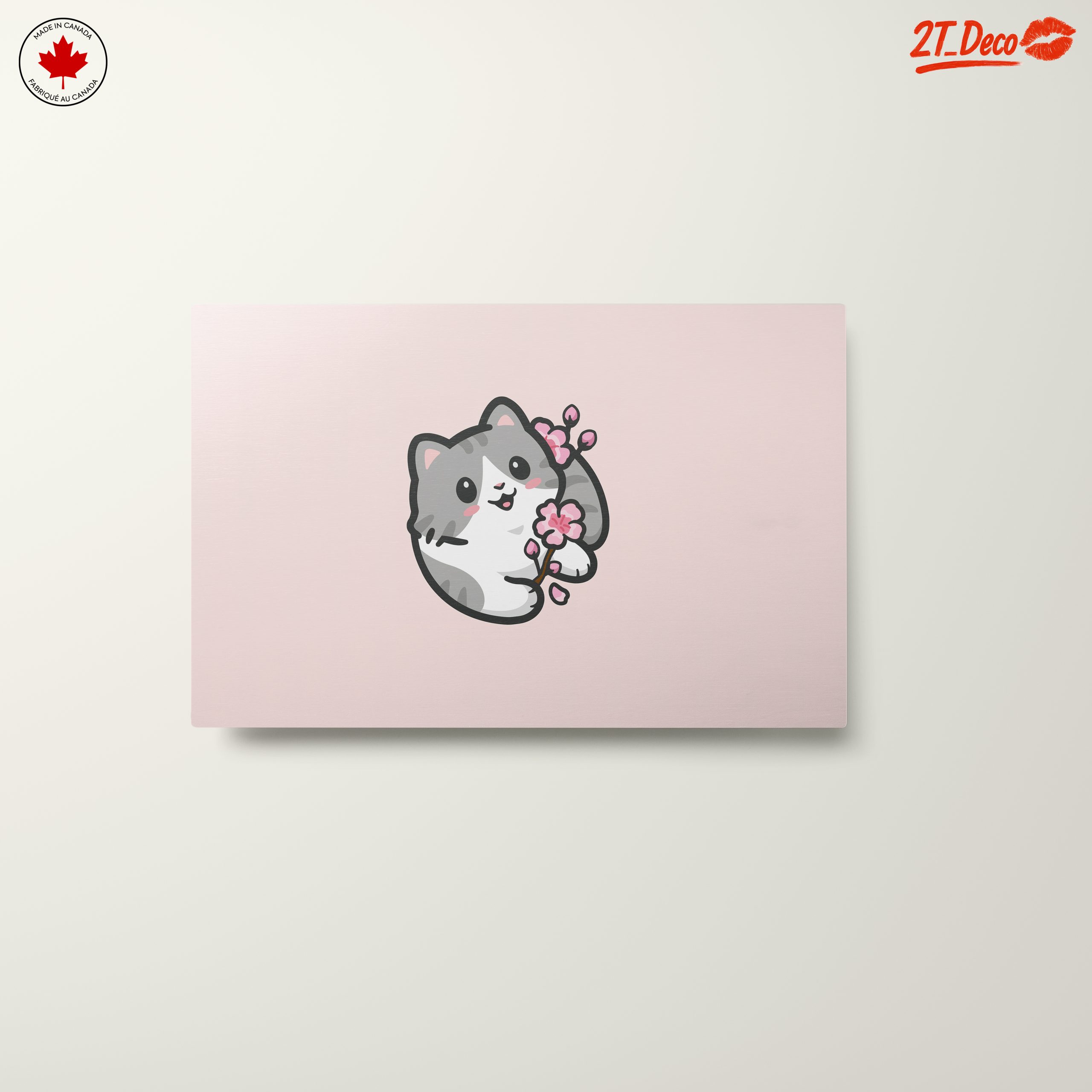 Adorable Cat with Cherry Blossoms Illustration - Image 10