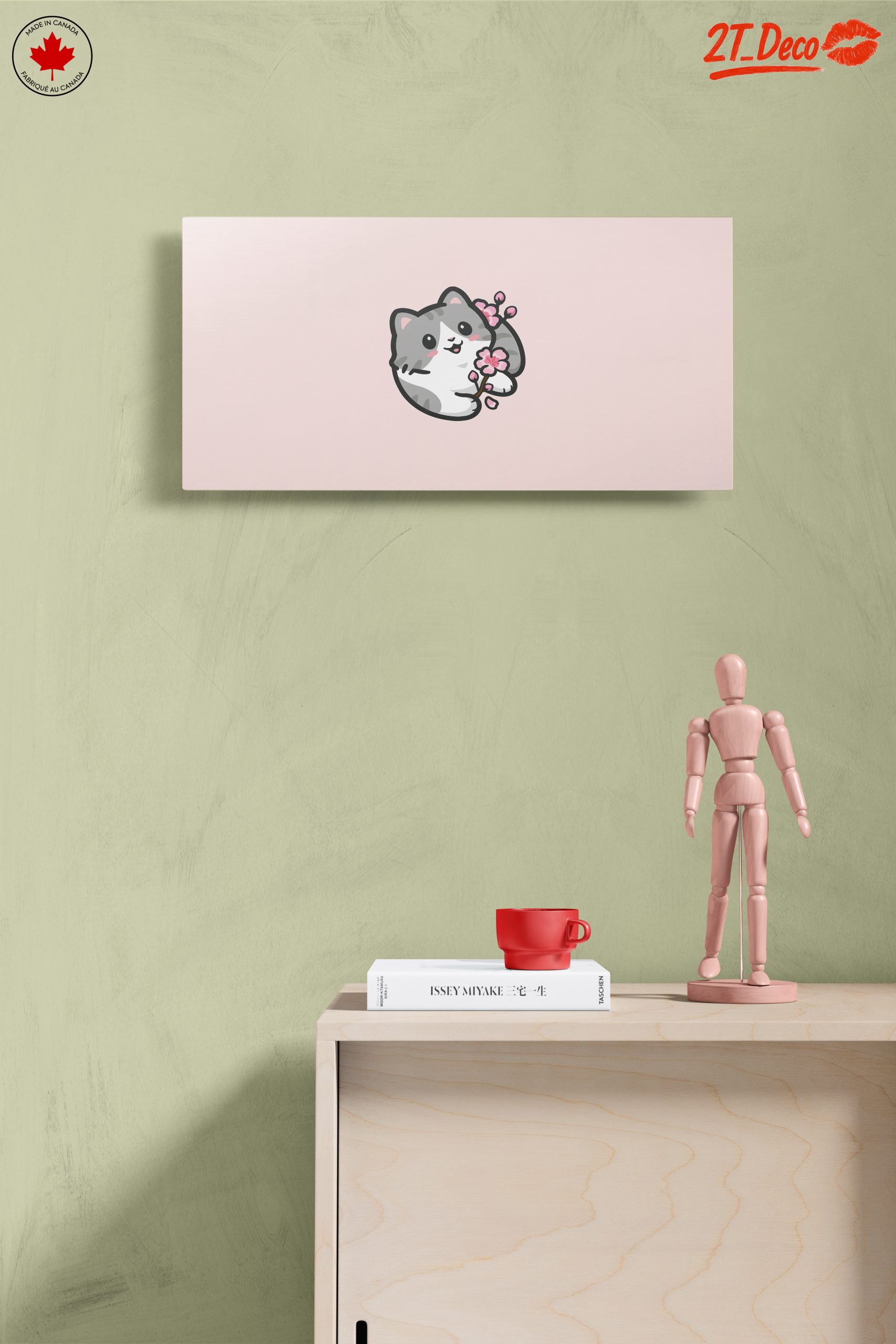 Adorable Cat with Cherry Blossoms Illustration - Image 14