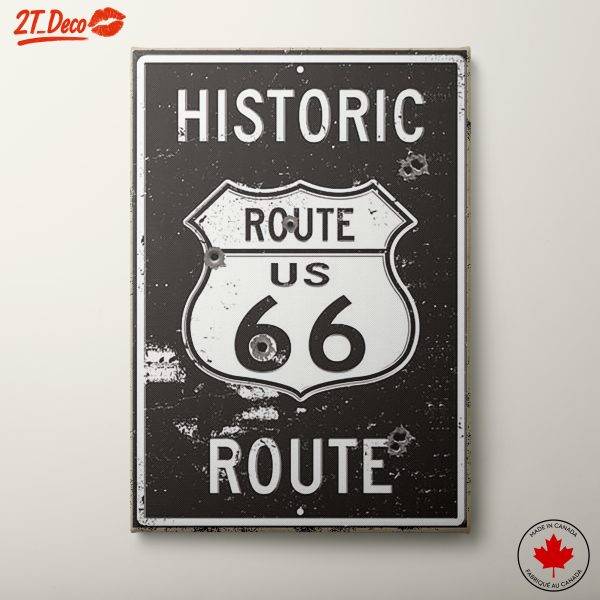 Historic Route 66 Vintage Road Sign Art