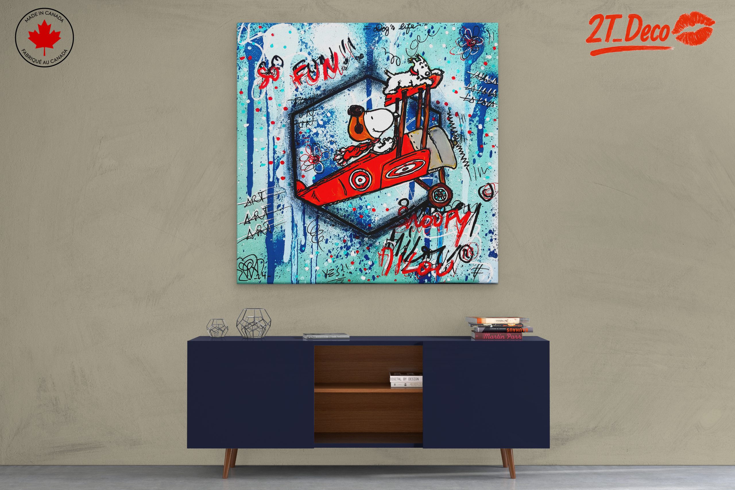 Whimsical Dog in an Airplane Art - Image 3