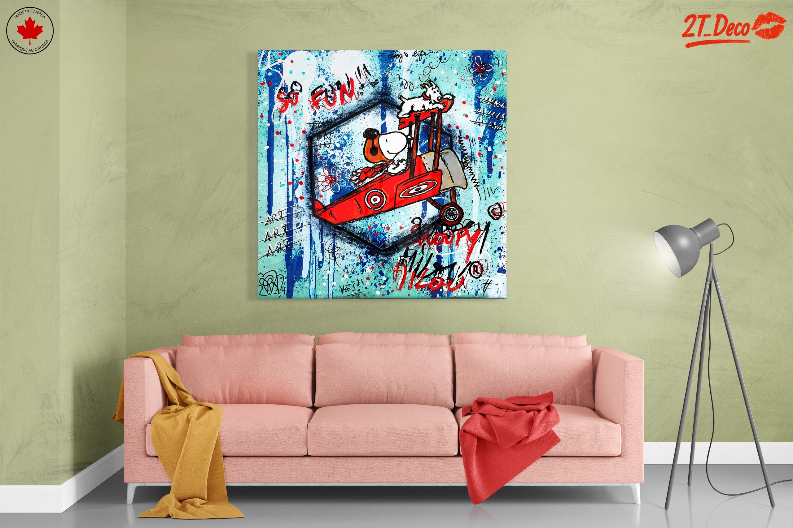 Whimsical Dog in an Airplane Art - Image 7
