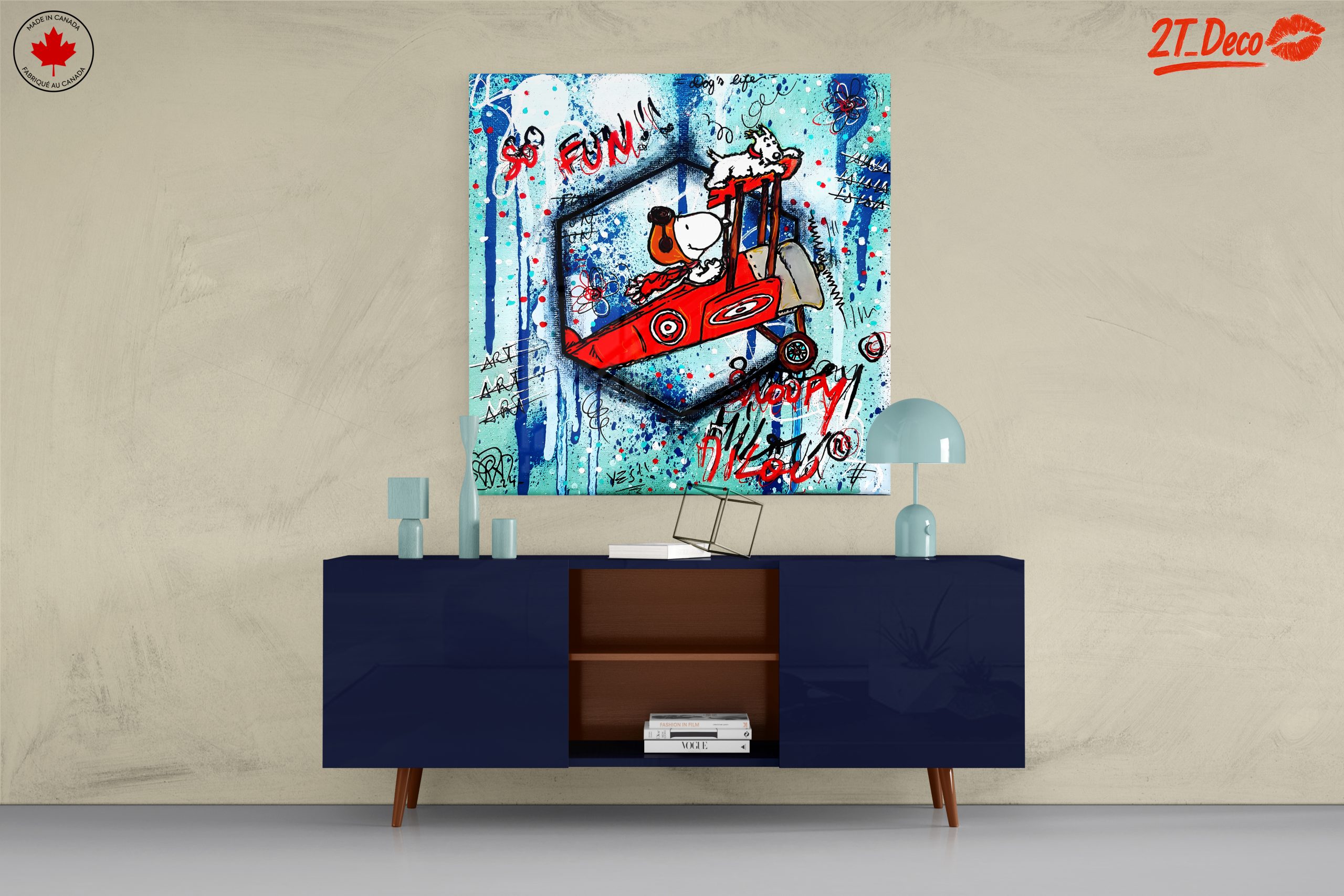 Whimsical Dog in an Airplane Art - Image 8