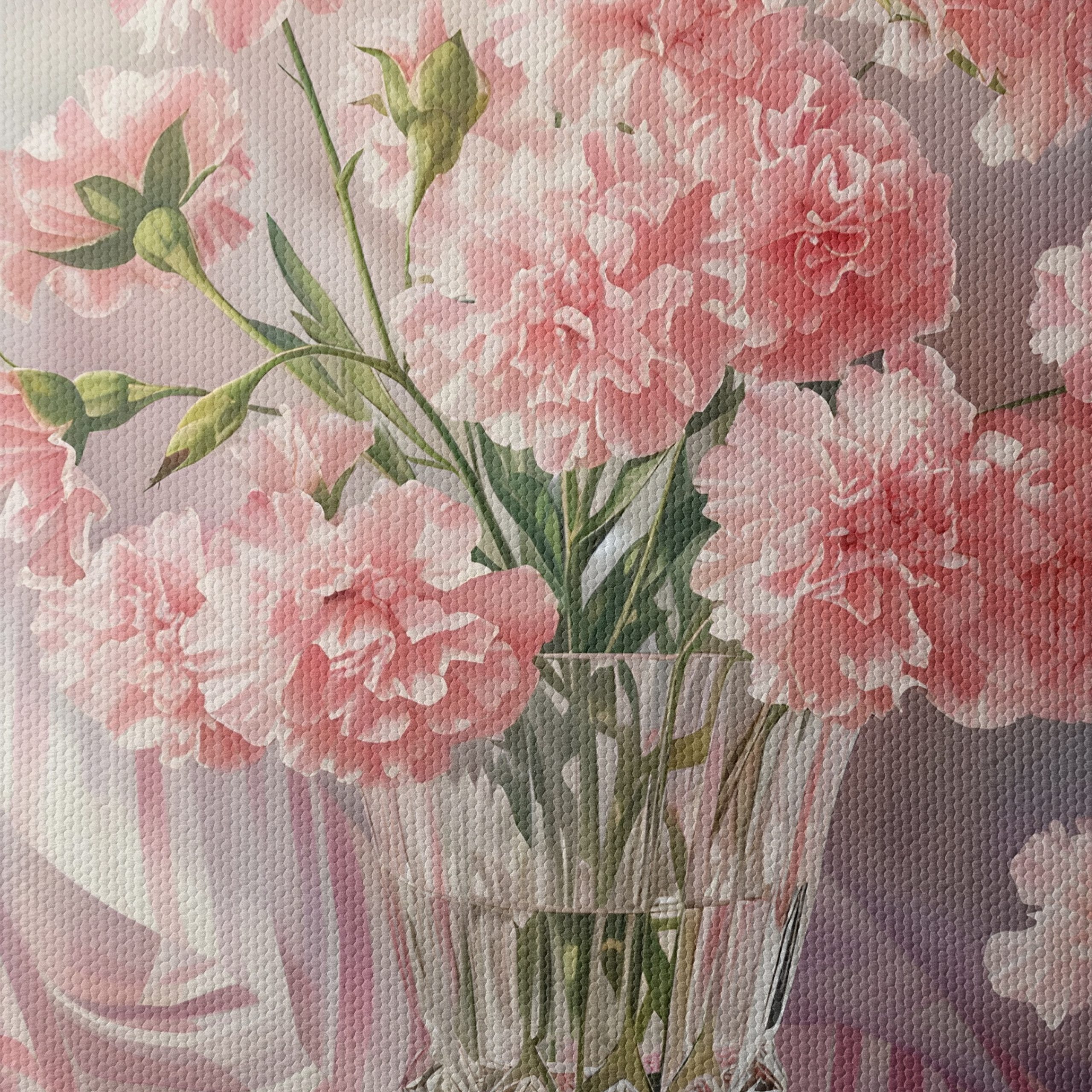 Pink Carnations in a Glass Vase - Image 4